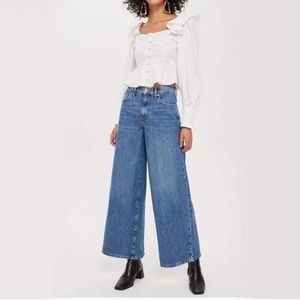Zara Wide Leg Cropped Jeans